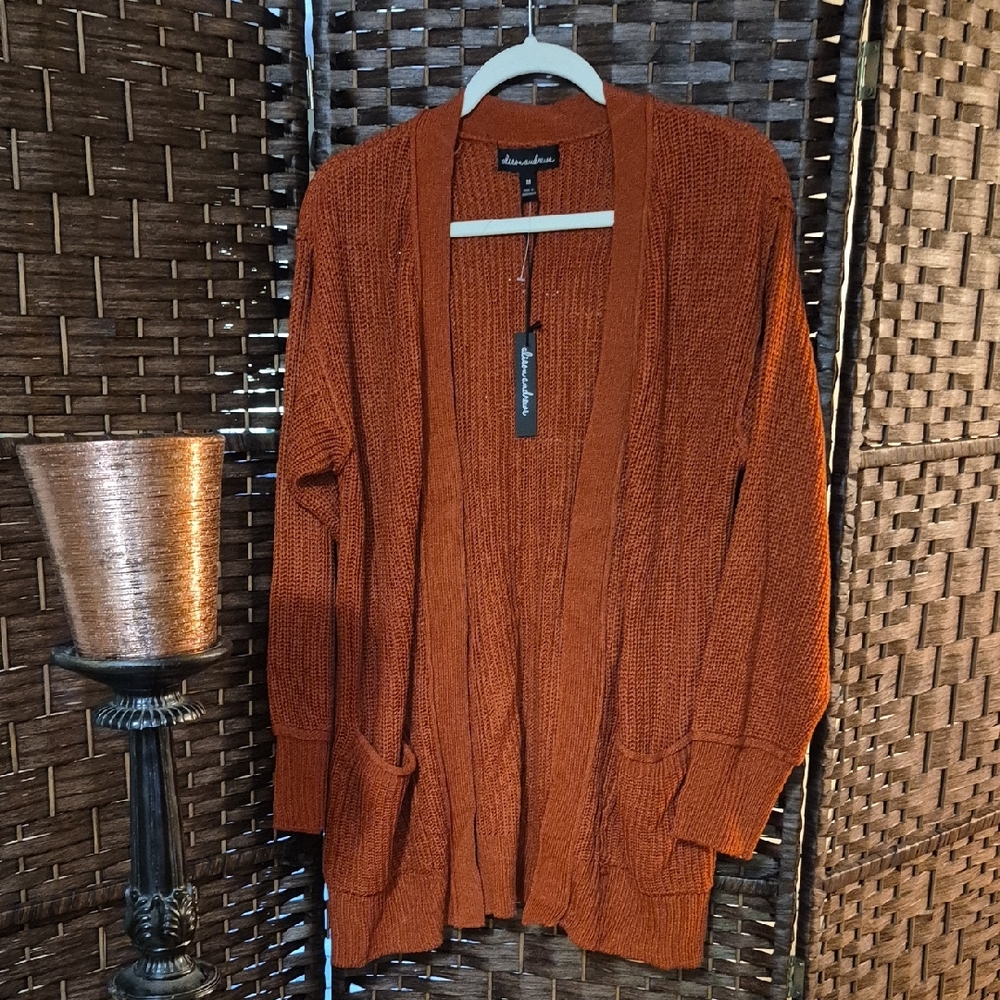 NWOT Women's Orange Cardigan Sweater